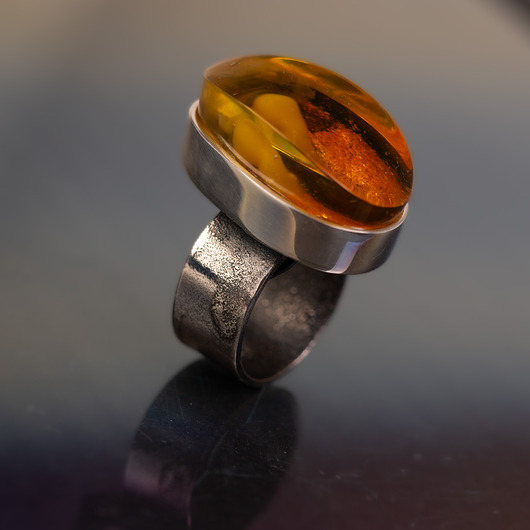 pierścionki srebrne Pierścionek z bursztynem bałtyckim z chmurą