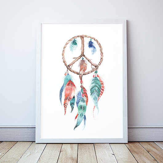 Plakat Łapacz snów Dream on w stylu boho Wallie Studio Dekoracji