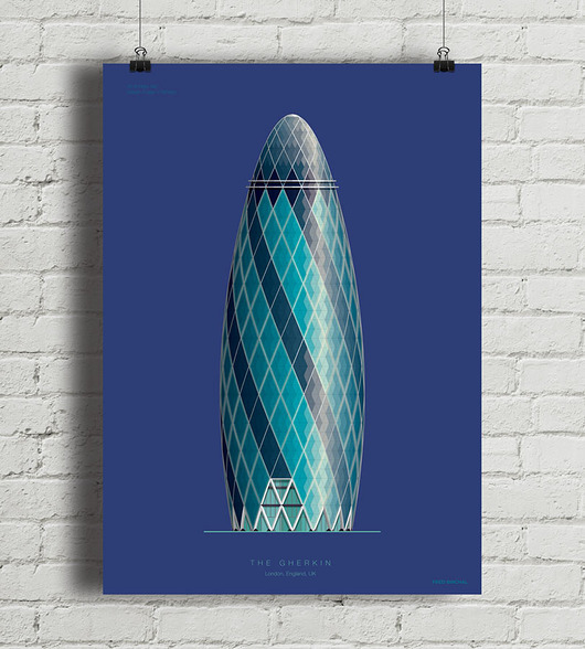 plakaty The Gherkin - plakat giclee art