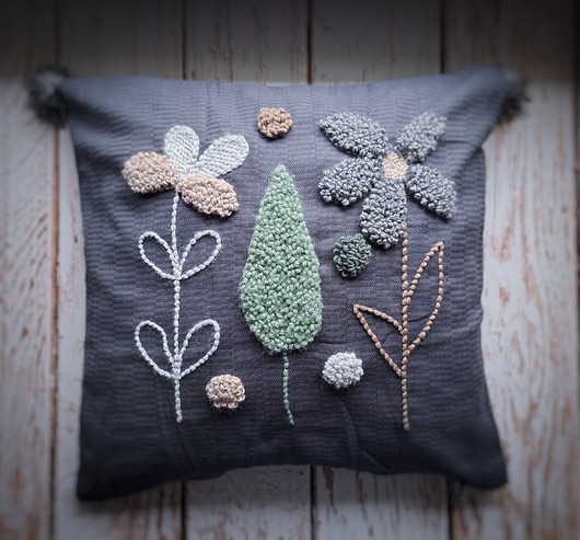 poduszki plecione Jesienna poduszka Boho punch needle