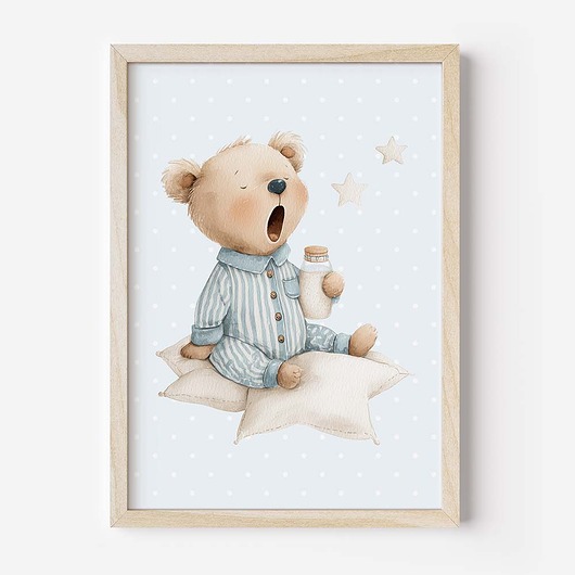 obrazy i plakaty do pokoju dziecięcego Plakat Na Ścianę Dla chłopca Niebieskie misie nr. 5