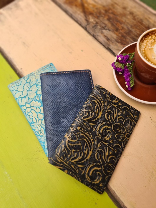 pokrowce i etui - różne Skórzane etui pokrowiec na paszport turkusowy skóra naturalna ręcznie robine