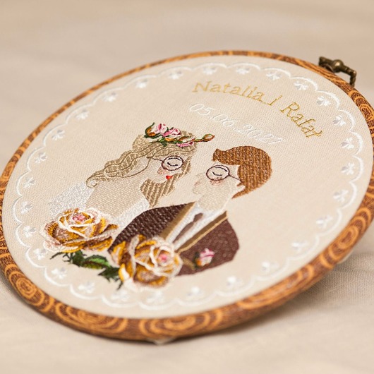 Ślub - inne Ślubna, indywidualna dedykacja, haft w oprawie vintage