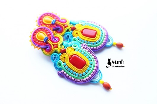 Rainbow Soutache- kolczyki sutasz Mró Soutache