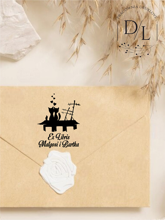 stemple Stempel Ex Libris Exlibris personalizowany Kot 23