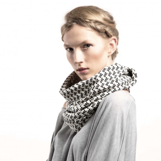 Czarno Biały Komin Tuba Pepitka CADOaccessories