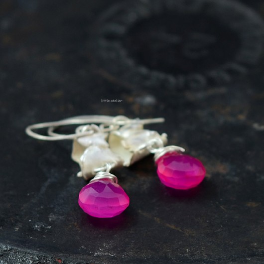białe srebro i chalcedon little atelier