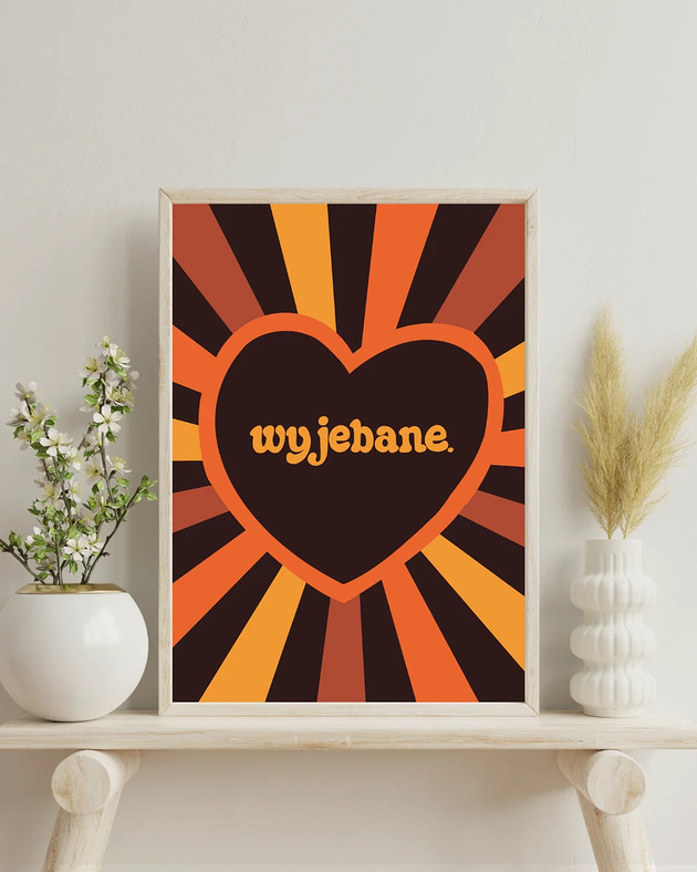grafiki i ilustracje Zabawny plakat z przekleństwem - WYJ*BANE (brown)