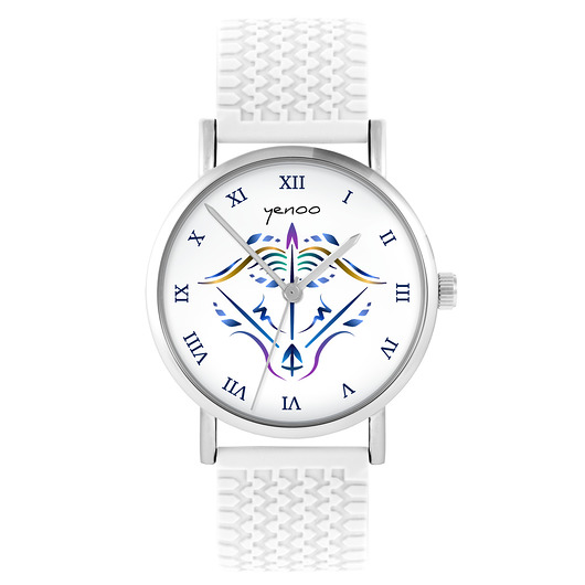 zegarki unisex Kolekcja Starlight - Strzelec - silikonowy, biały