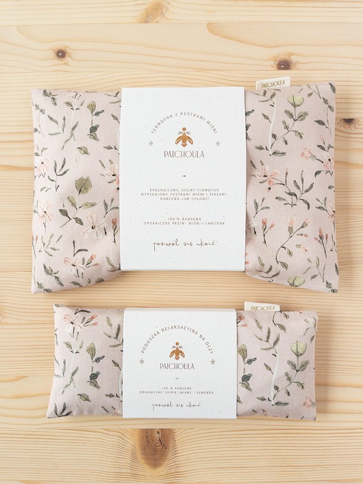 akcesoria do jogi Naturalny duet - poduszka relaksacyjna na oczy i termofor z pestkami wiśni