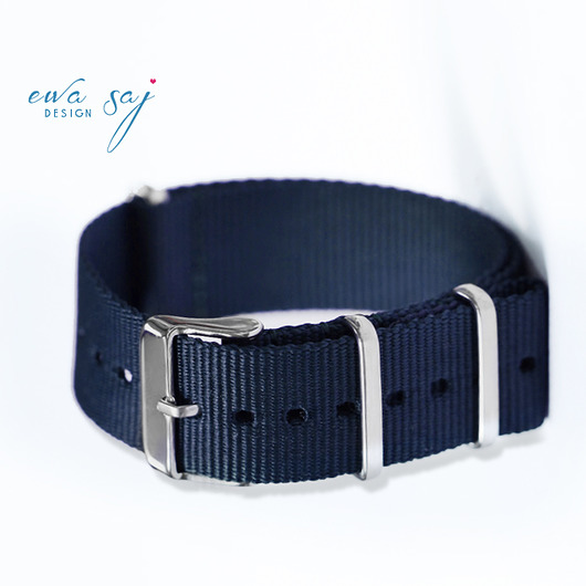 Pasek do zegarka, nato strap granatowy Makaliboo