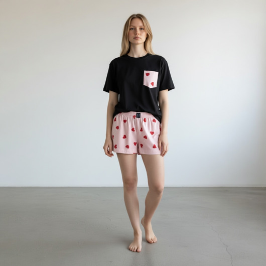 piżamy damskie Piżama Unisex bawełniana w  serca