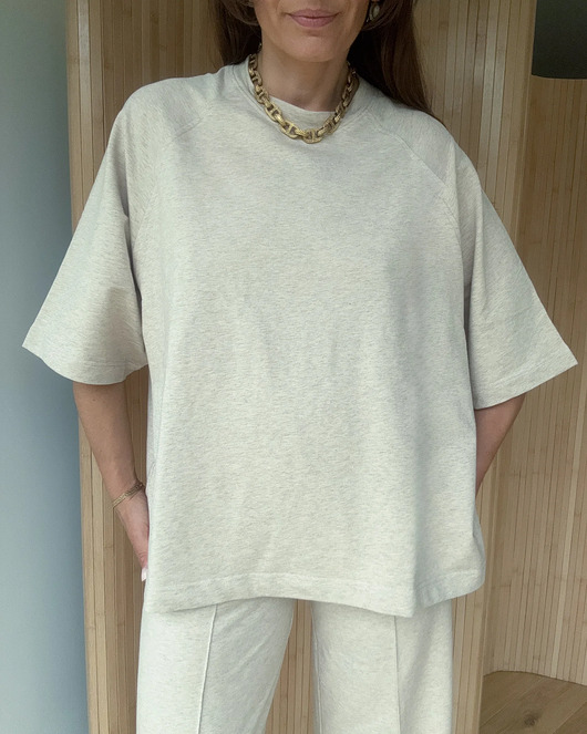 t-shirt damskie T-shirt Chillout mocca melange neck