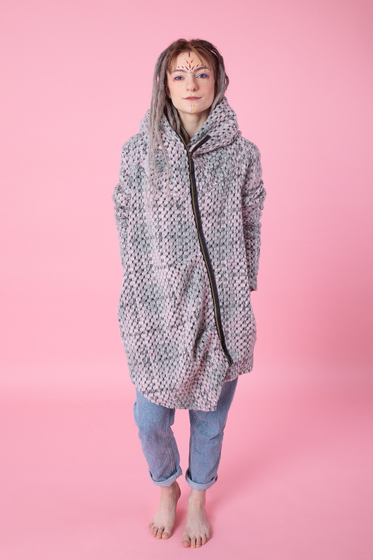 bluza z kapturem damska Płaszcz damski długi wełniany, długa bluza wełniana