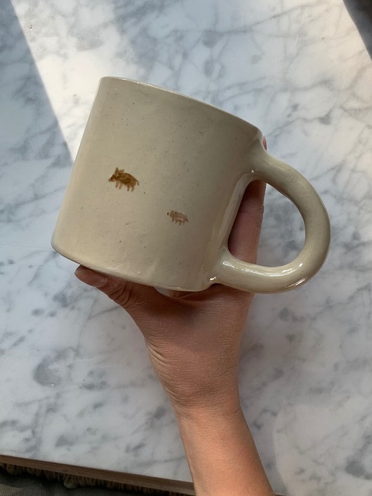 kubki i filiżanki Duży Ceramiczny Kubek Handmade w Dziki 420 ml Kubek z Dzikami