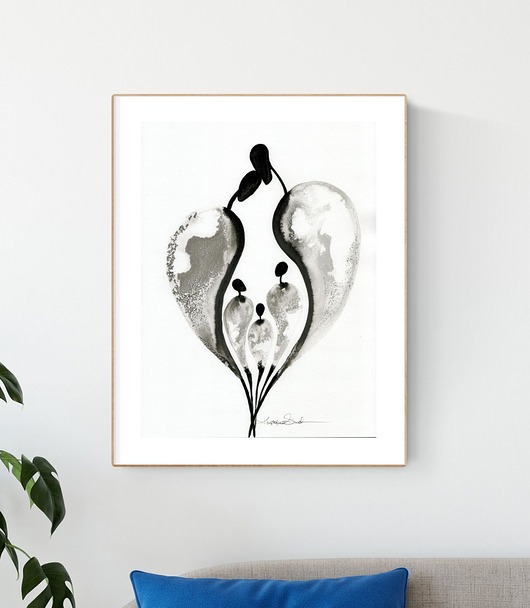 grafika 30 x 40 cm wykonana ręcznie, abstrakcja Krystyna Siwek Art