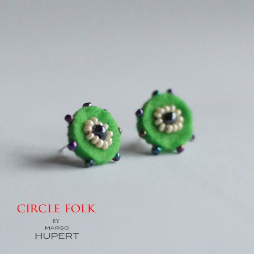 CircleFolk - green - sztyfty FlowerFelt Design