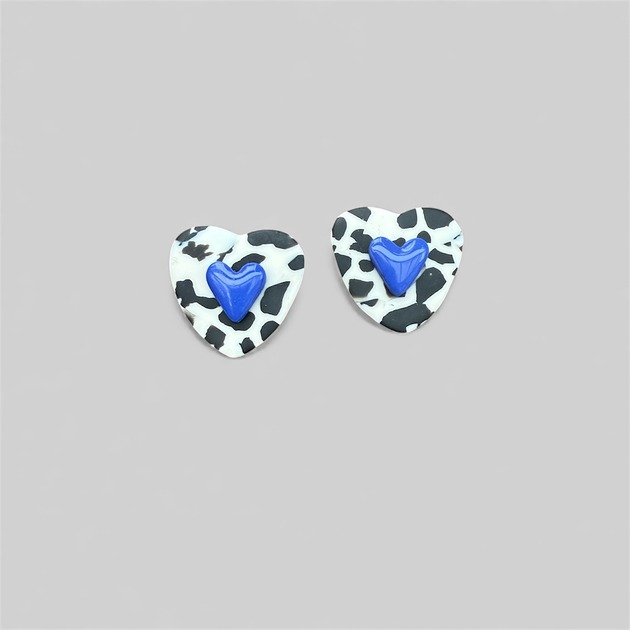 kolczyki z masy plastycznej Kolczyki Serduszka