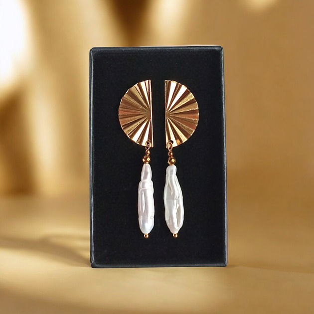 kolczyki z kamieniami Długie perły : kolczyki : wyjątkowy prezent PREMIUM : II