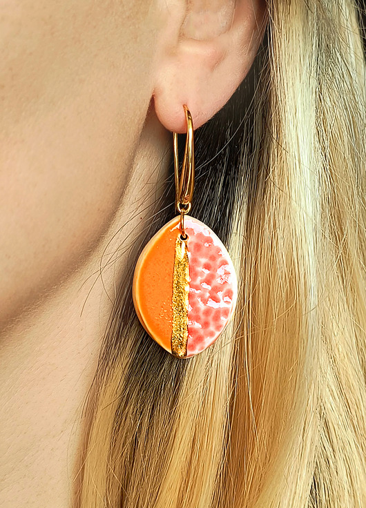 kolczyki pozłacane Kolczyki pozłacane Koralowiec Kolekcja Parian