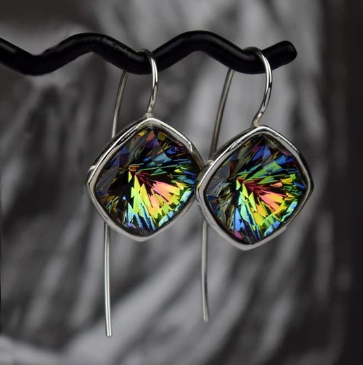 kolczyki swarovski Kolczyki - Kryształy Swarovski - Agrhokai - Smocze oczy