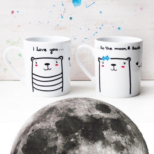 2 kubki dla pary I love you to the moon and back miamilu