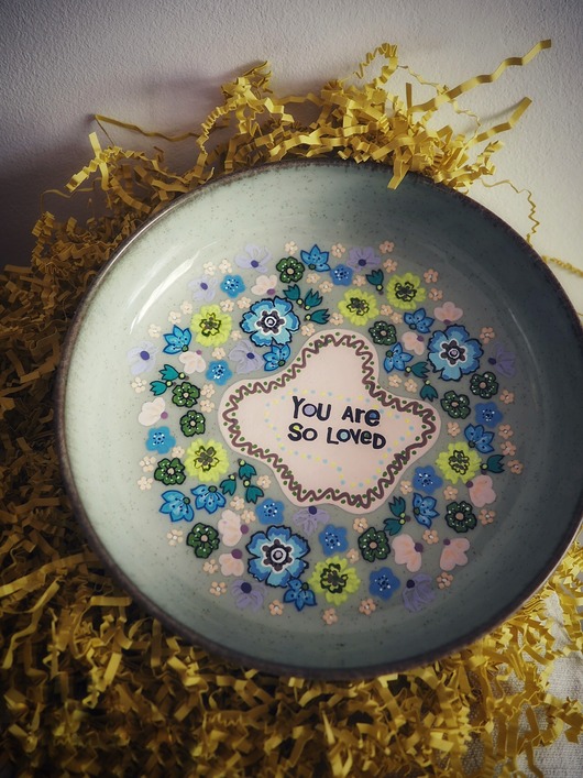 patery i talerze Ręcznie malowany półmisek talerz patera LOVED