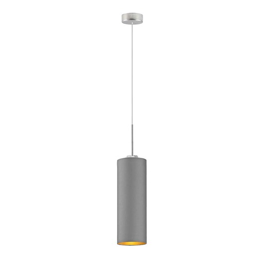 lampy wiszące Szara lampa wisząca tuba do kuchni ELBA GOLD pojedynczy żyrandol na lince