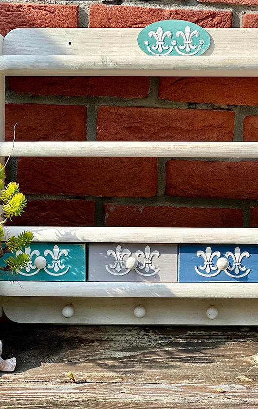 regały i półki Półka kuchenna, shabby chic, drewniana