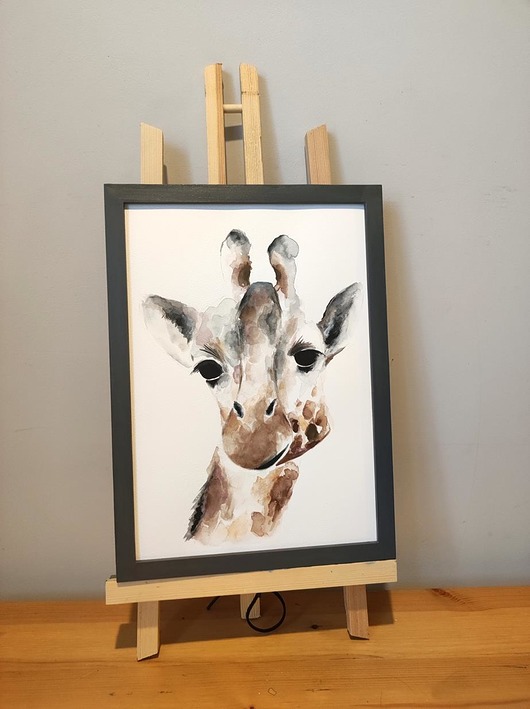 Akwarela żyrafa Wiktoria Borys Art