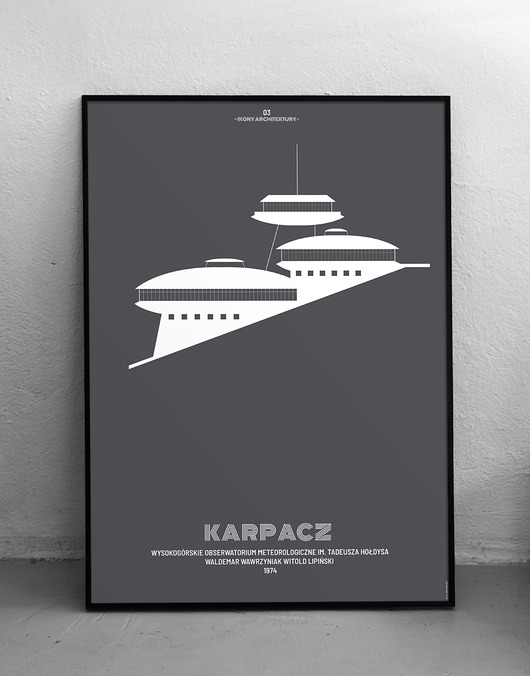 Obserwatorium na Śnieżce - plakat 19,5x28,5 cm Rafal Stefanowski
