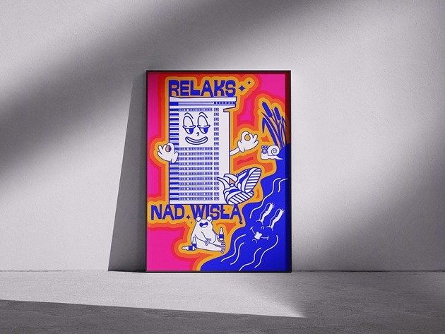 plakaty Plakat Dom młot relaksuje się nad Wisłą