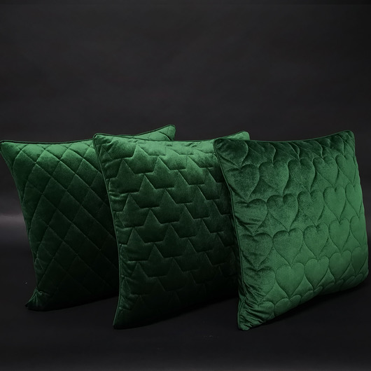 Komplet poduszek VELVET Butelkowa zieleń 45x45cm Majunto