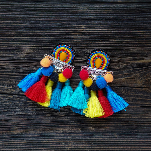 Meksykańskie  kolczyki soutache Mró Soutache