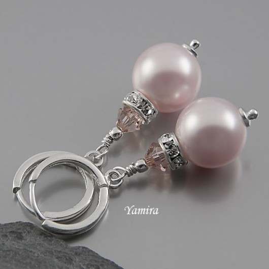 kryształ Swarovski Rosaline pearl exclusive - kolczyki yamira