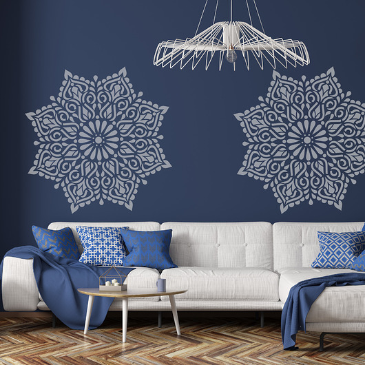 tapety i naklejki ścienne Szablon malarski wielokrotny /KWADRATOWA MANDALA