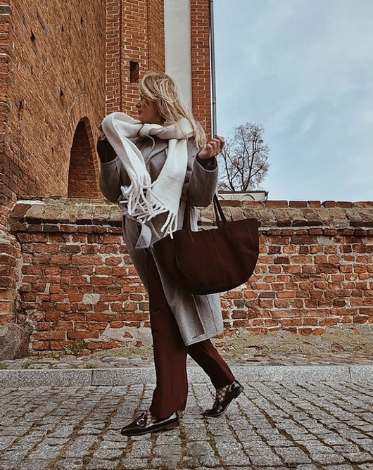 torby na ramię Shopper GINA M brąz zamsz