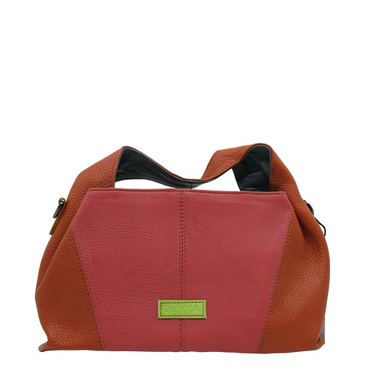 torby na ramię Torebka damska skórzana do ręki ze skrawków skór elegancka kolorowa OLIVKA