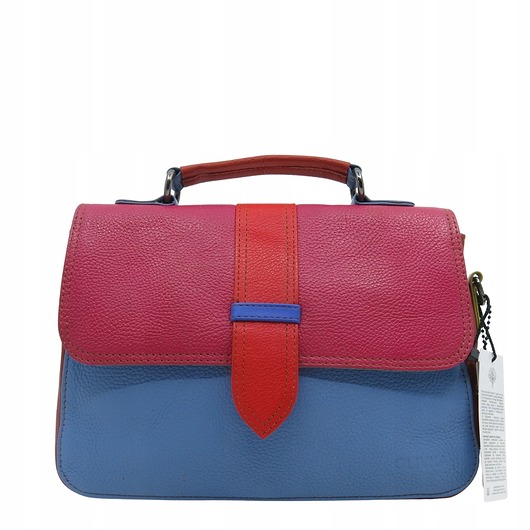 torby na ramię Torebka skórzana do ręki i na ramię, regulowany pasek, kolorowa eko OLIVKA