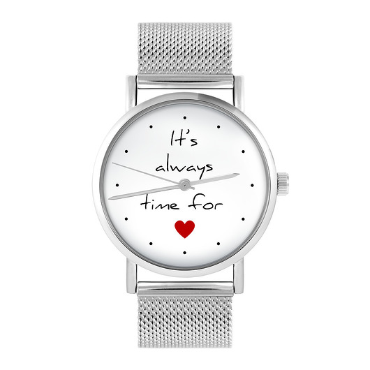 zegarki damskie Zegarek - Time for love - bransoleta mesh