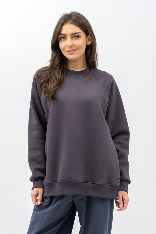 bluza bez kaptura damska Bluza basic ciepła ,,SEDA" grafit