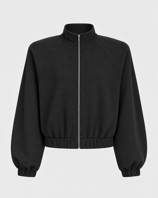 bluza bez kaptura damska Bluza Wow zipper black