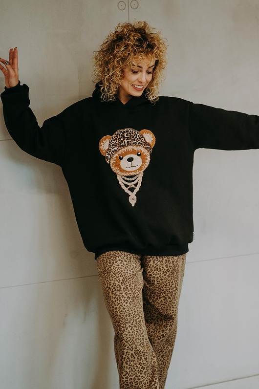 bluza z kapturem damska Bluza oversize Elliott Teddy dla mamy i taty