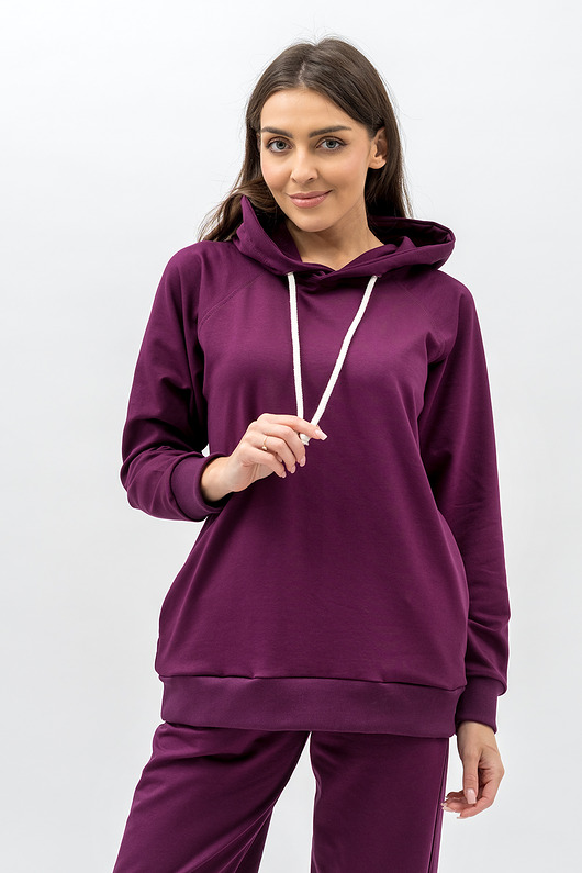 bluza z kapturem damska Bluza z kapturem  ,,SEHER" bakłażan