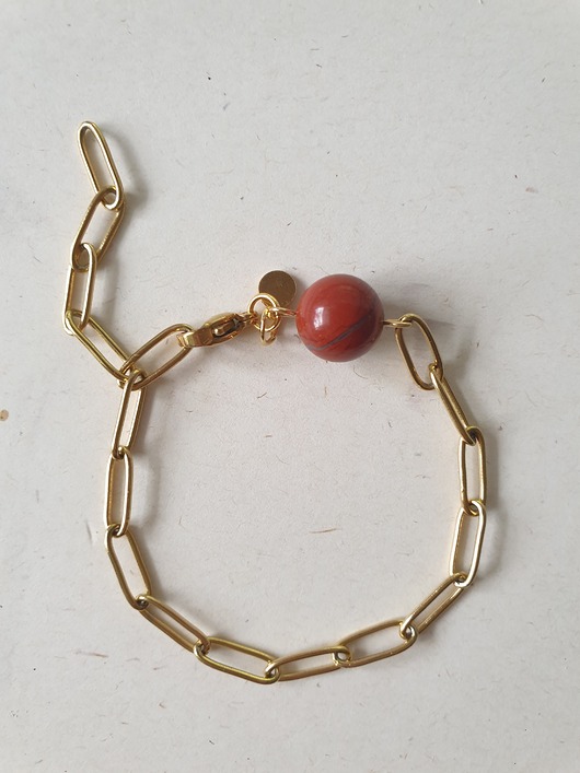 bransoletki z kamieni naturalnych Bransoletka KULKA jaspis czerwony