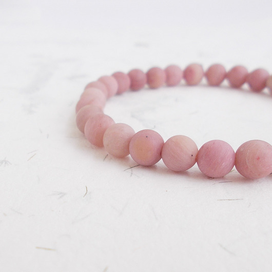 bransoletki z kamieni naturalnych Rodonit matowy 6 mm Bransoletka