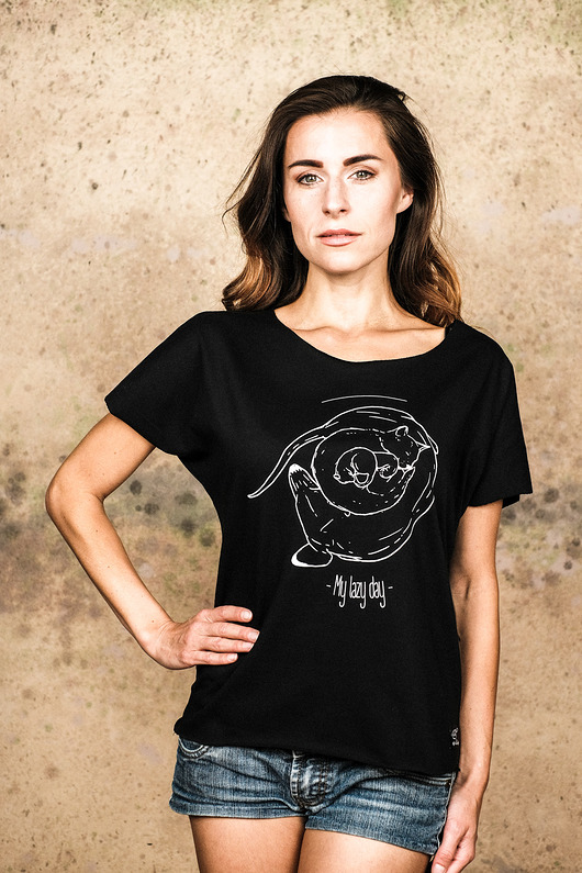 t-shirt damskie Bluzka MY LAZY DAY