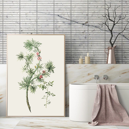 PLAKAT BOTANICZNY beżowy ROŚLINA grafika black dot studio