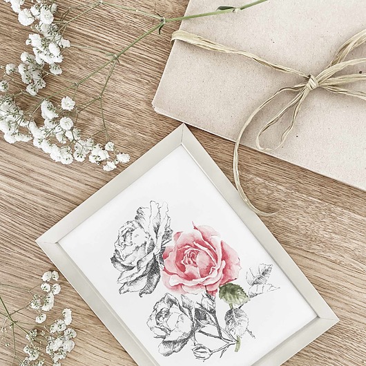 grafiki i ilustracje Róże -grafika w oprawie