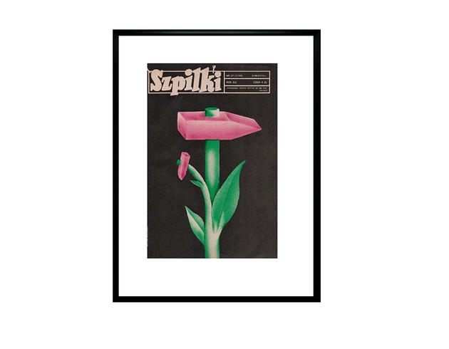 grafiki i ilustracje Oprawiona okładka czasopisma SZPILKI z 1975 r, aut. Bożena Jankowska